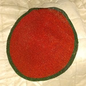 Round beaded decorative placemat